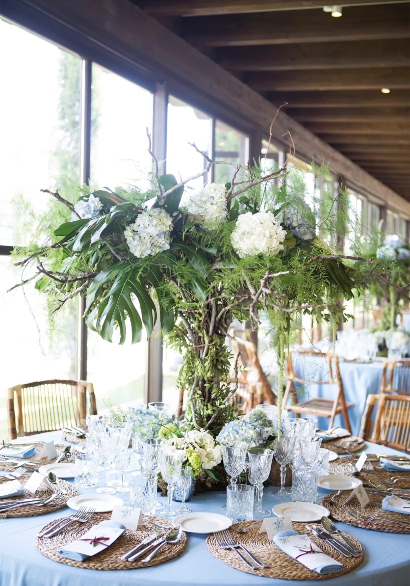 centro-de-mesa-redonda para boda flores cortijo